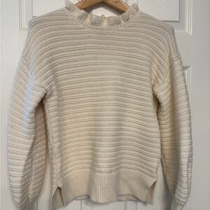 Madewell Cream Ribbed Turtleneck Sweater